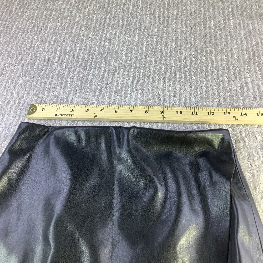 Faux Leather Black Pencil Skirt - Unbranded